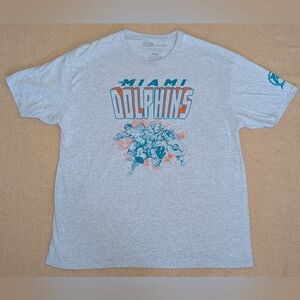 Marvel x Junk Food Miami Dolphins Gray Graphic Short Sleeve Cotton T-Shirt